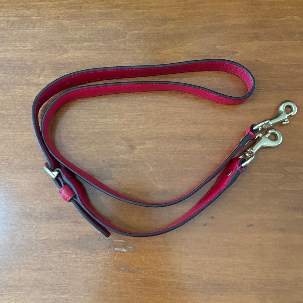 Coach Handbag Strap Womens Red Pebbled Leather Gold Hardware Adjustable Designer